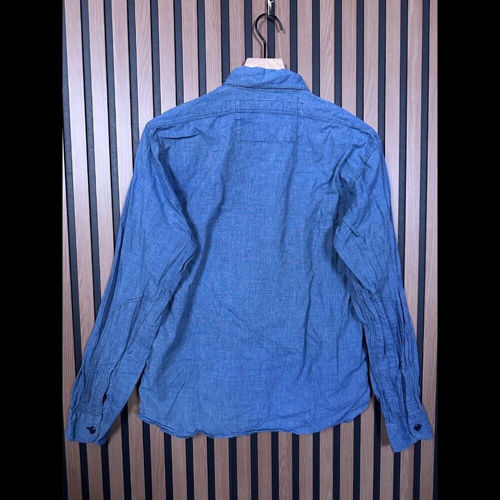 Vintage Mister Freedom Shirt Large Mens 645 Chambray Long Sleeve Button Pocket - Picture 2 of 9